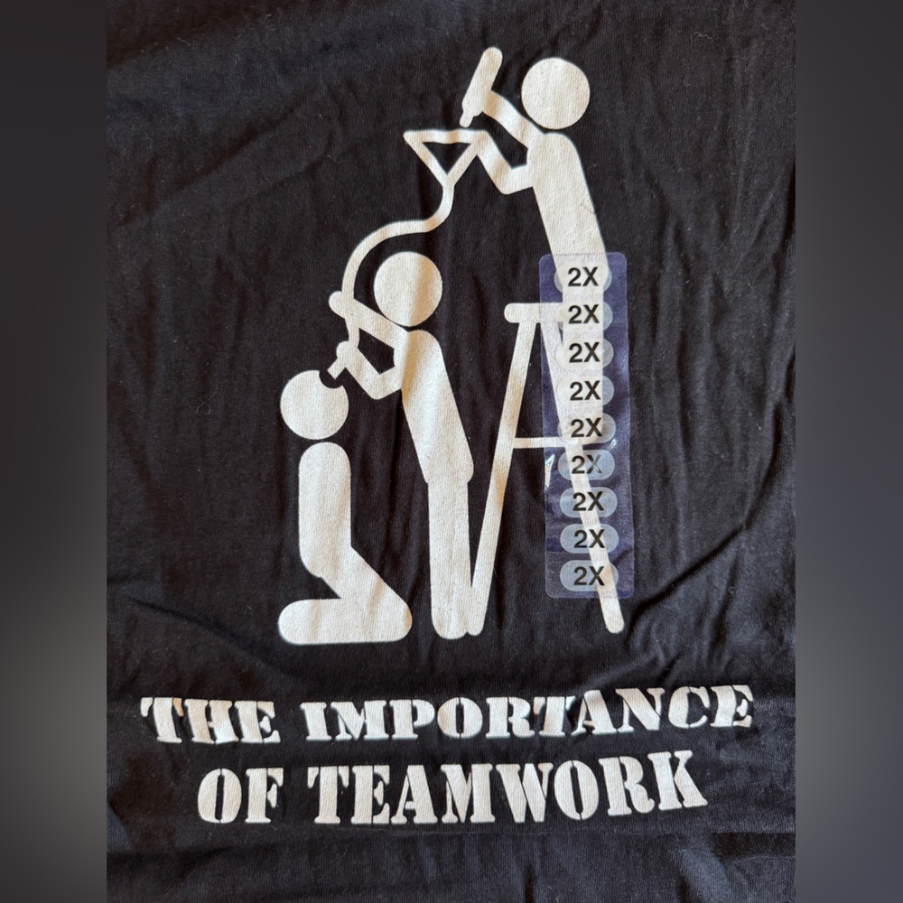 NWT Spencer’s Black Graphic Teamwork Tee Shirt